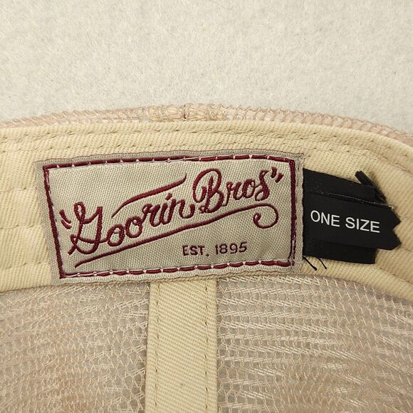 Goorin Bros GOAT Adjustable Casual Trucker Cap Mens Black Beige - Picture 5 of 6